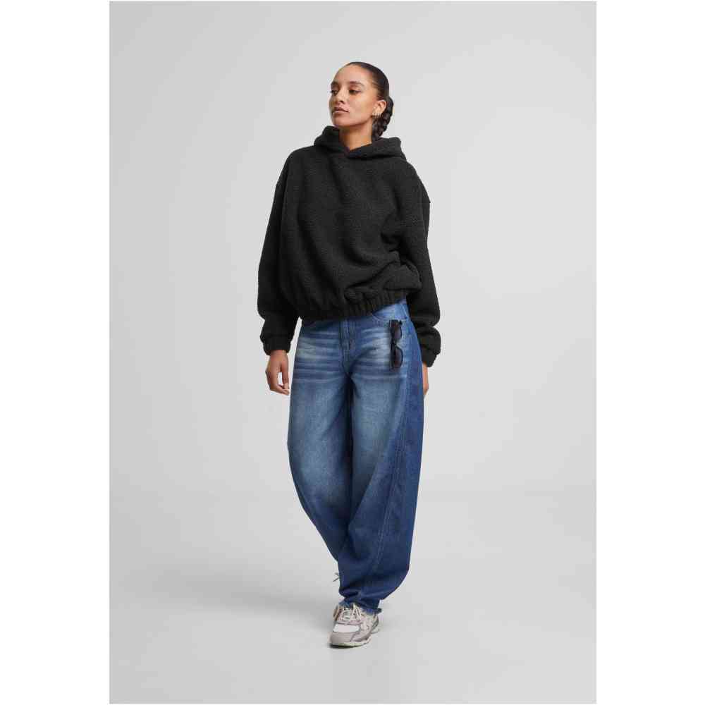 Urban Classics - Oversized Bonded Sherpa Kapuzenpullover/hoodie - Schwarz